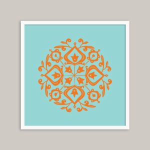 Image of Persian Glaze (orange/turquoise) - 20x20cm