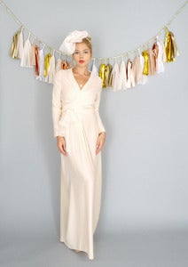 Image of Vivienne: Bohemian Wedding Wrap Gown with Sleeves 
