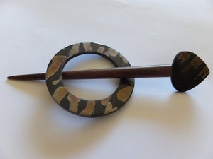 Image of Wood & Horn Shawl Pin