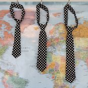 Image of boy ties - black with white polka dots