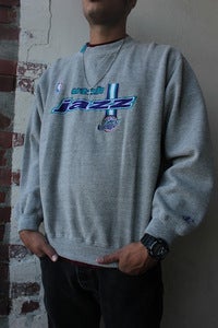 Image of Vintage Utah Jazz Crewneck By Logo Athletic Size-L