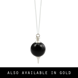 Image of Lina. Black Gemstone Orb Necklace