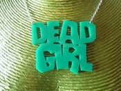 Image of DEAD GIRL NECKLACE Choice of 2 styles and Colours Red or Green Acrylic Necklace Horror Psychobilly