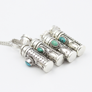 Image of Dahlia. Silver Bohemian Wish Box Necklace