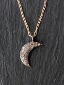 Image of Pave Diamond Crescent Moon Necklace