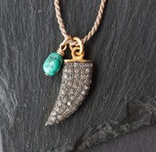 Image of Pave Diamond + Turquoise Horn Necklace - as seen in LUCKY Magazine + Rachel Ray