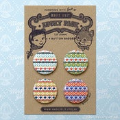 Image of Fair Isle Button Badge Set
