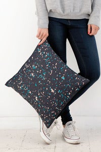 Image of Denim Granit Cushion / peach+turq