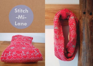 Image of Bike Twist Snood - Fuschia and Grey