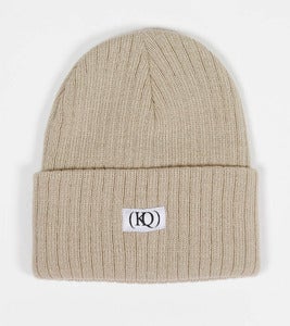 Image of Beige Logo Beanie