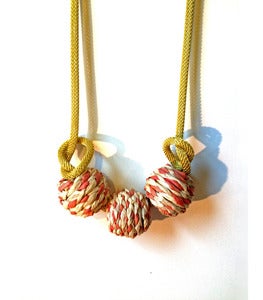 Image of Raffia Beaded Antique Weaved Necklace