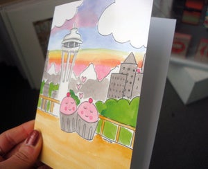 Image of 10-PACK STATIONERY CARDS: CUPCAKE LOVE IN SEATTLE