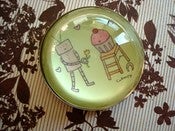 Image of JUMBO MAGNETS: 2-inch Cupcake and Robot Bubble Dome Magnet