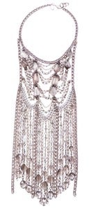 Image of Narcissus Grand silver and white toned chain and quartz