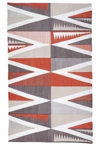 Image of Backgammon Dhurrie - Harvest Orange