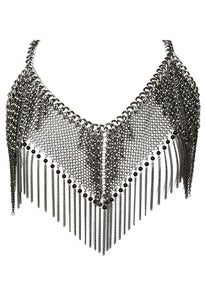 Image of Cabaret black chain, chainmaille and garnet harness + colors