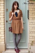 Image of Sugary Lace Collar Dress with Removable Bow (brown)