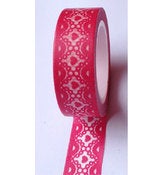Image of Hot Pink Lace Washi Tape - Japanese Masking Tape - 15mm x 10m