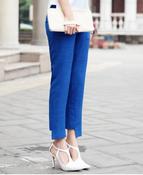 Image of Ankle Detail Cropped Royal Blue Trousers 
