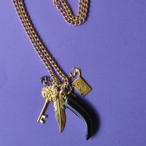 Image of Long Tusk Charm Necklace (Various Designs)