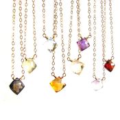Image of Tiny square gemstone solitaire
