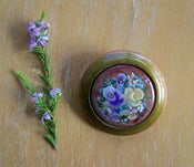 Image of Medium Wooden Brooch with Roses