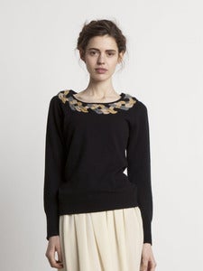 Image of Plaited Collar Jumper - Black<br>- was £199 -