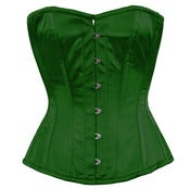 Image of Dark Green Satin Overbust