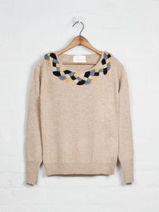 Image of Plaited Collar Jumper - Beige<br>- was £199 -