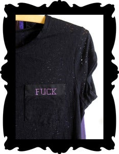 Image of Pennyroyal Cross Stitch Classic Black 'F*CK' Tee  