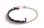 Image of Black Spinel Stone and chain bracelet by Vivien Frank Designs