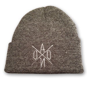 Image of Heather Grey Embroidered AONO Logo Beanie
