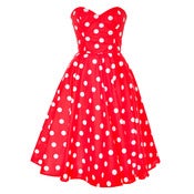 Image of Red Polka Dot Rockabilly Swing Dress
