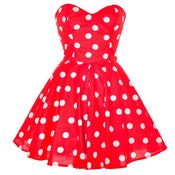 Image of Red Polka Dot Party Dress