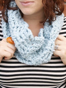 Image of November Blue, crocheted infinity cowl