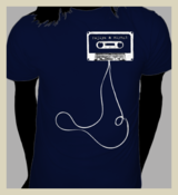 Image of Navy/White Cassette Print