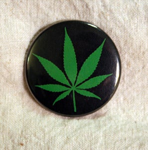Image of Marijuana Leaf & Pass the Green 1.5" Pinback Button