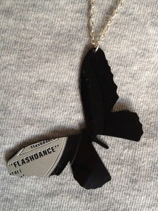 Image of Vinyl record necklace Butterfly Flashdance