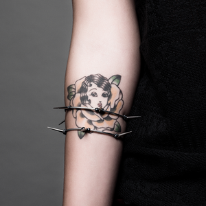 Image of Mercy. Barbwire Upper Forearm Bracelet