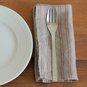 Image of Napkin: Natural Red Stripe