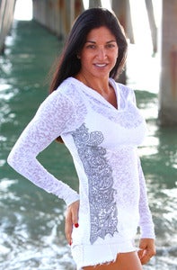 Image of Lotus Love hoodie white