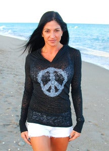 Image of Henna Peace hoodie black