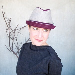 Image of Fedora Courant in Burgundy & Greige
