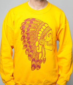 Image of The Skull Headdress Sweatshirt Gold