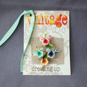 View 1950s painted flower brooch
