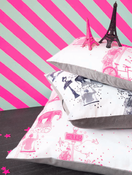 Image of La Cerise Sur Le Gateau 'Toile de Jouy' (Pink) Cushion