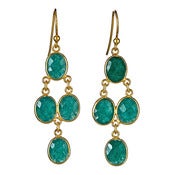 Image of  " New " Kara Ackerman <i> Judie <i/> Oval Faceted Emerald 4 Drop Earring