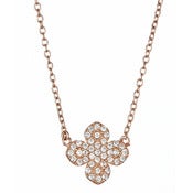 Image of " New " Kara Ackerman <i> Talulah <i/>  Pave Stone Fleur Necklace in Rose Gold Plating
