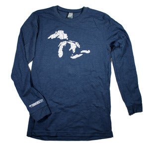 Image of Great Lakes Long Sleeve T-Shirt Navy Heather