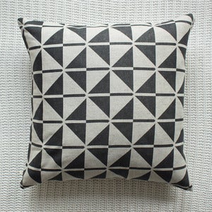 Image of Black Faroese Patterned Cushion